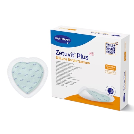 Zetuvit Plus Silicone Border Super Absorbent Dressing, 7 x 7 Inch Sacral, Sterile, 10PK 413906